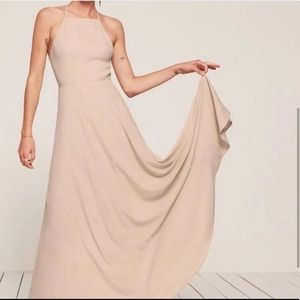 Reformation myrtle bridesmaid dress in champagne size 4